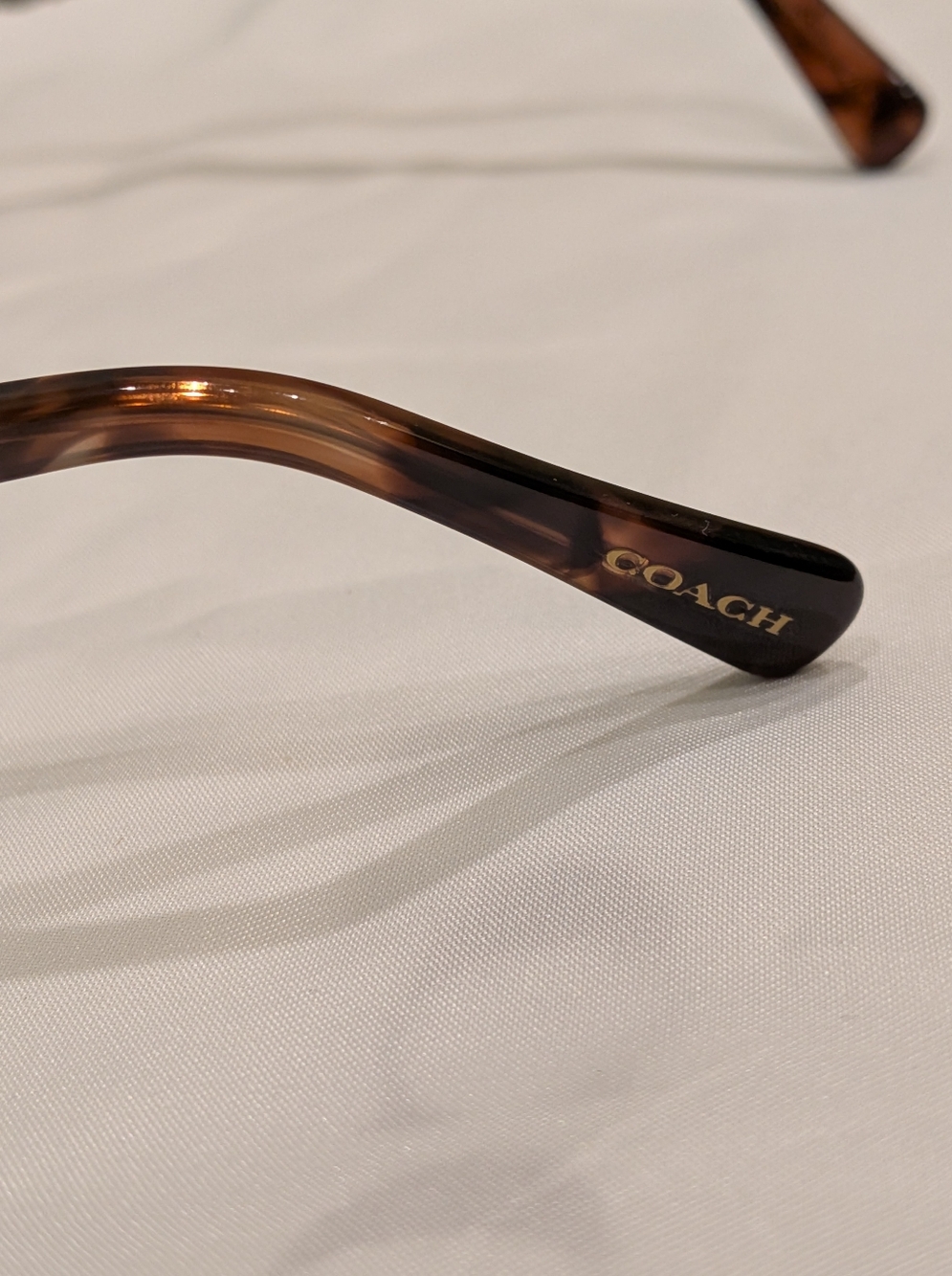 Coach Rose Gold Metal Eyeglasses with Tortoise Temples and Crystal Accents - Picture 10 of 16